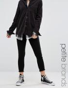 Noisy May Petite Paris Black Freyed Hem Jean - Black