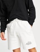 Good For Nothing Sweatpants Shorts In Off White With Text Embroidery - Part Of A Set