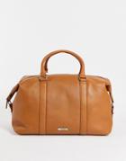 Bolongaro Trevor Soft Grainy Leather Holdall In Tan-brown