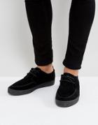 Fred Perry Shields Suede Crepe Sneakers In Black - Black