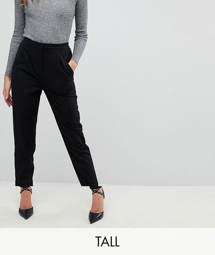 Y.a.s Tall Tailored Pants With Elasticated Waist In Black