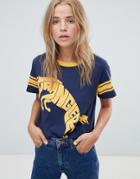 Wrangler Blue & Yellow Horse Logo T Shirt - Yellow