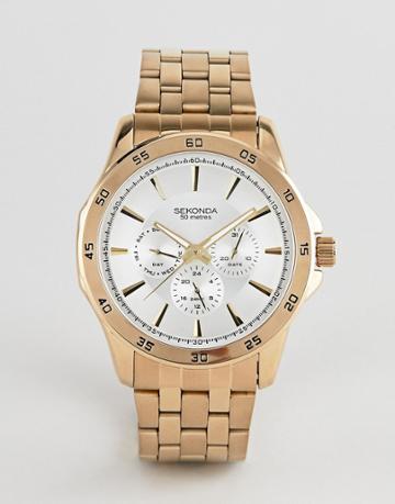 Sekonda Chronograph Bracelet Watch In Gold - Gold