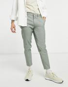 Asos Design Khaki Micro Check Skinny Smart Pants-green