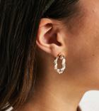 Reclaimed Vintage Inspired Hoop Earrings In Gold And Faux Pearl