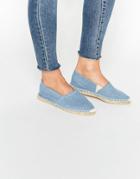 Pieces Haisha Chambray Denim Blue Espadrille Flat Shoes - Chambray Denim