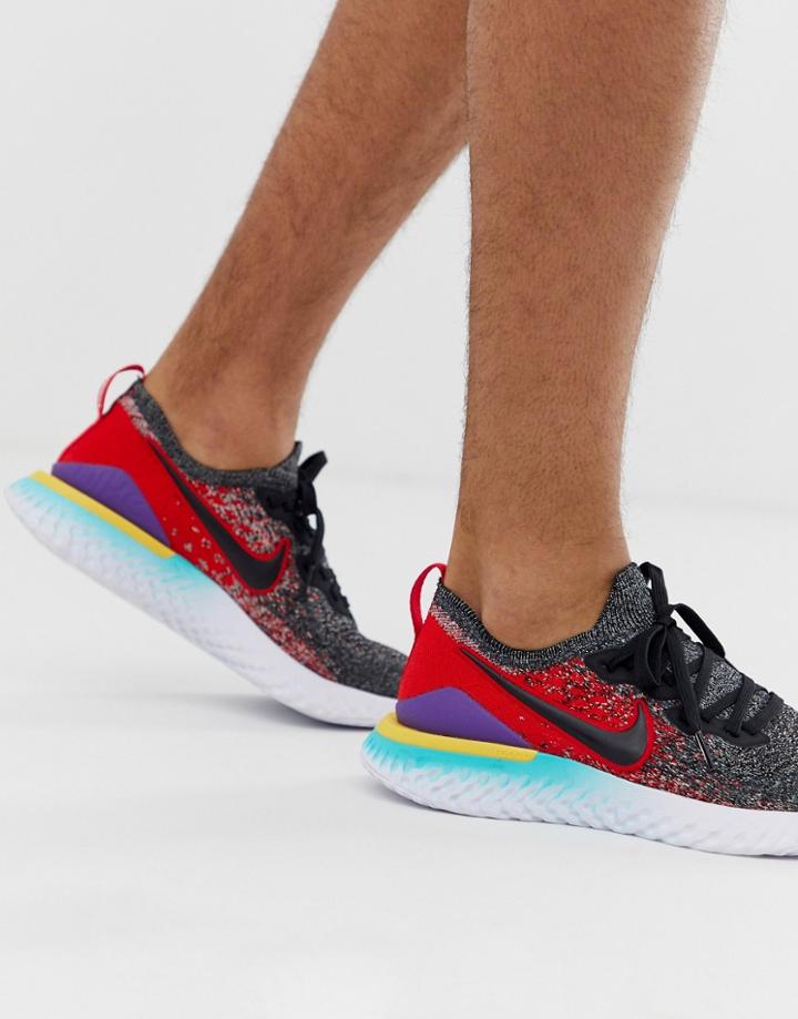 Nike Running Epic React Flyknit 2 Sneakers In Black