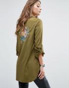 Influence Embroidered Back Shirt - Green