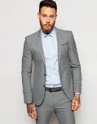 Asos Super Skinny Suit Jacket In Light Gray - Light Gray