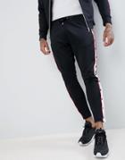 The Couture Club Muscle Fit Skinny Joggers In Black With Poppers - Black