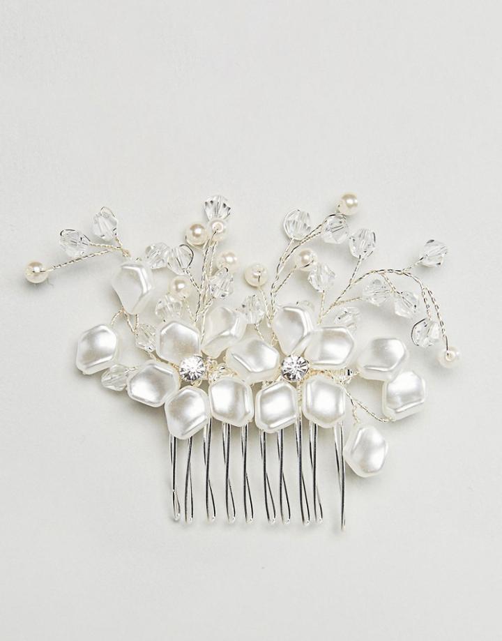 Johnny Loves Rosie Pearl Flower Hair Clip - Cream