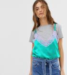 See You Never Lace Cami Hybrid Tee - Multi