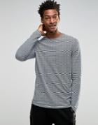 !solid Stripe Long Sleeve Top - Navy