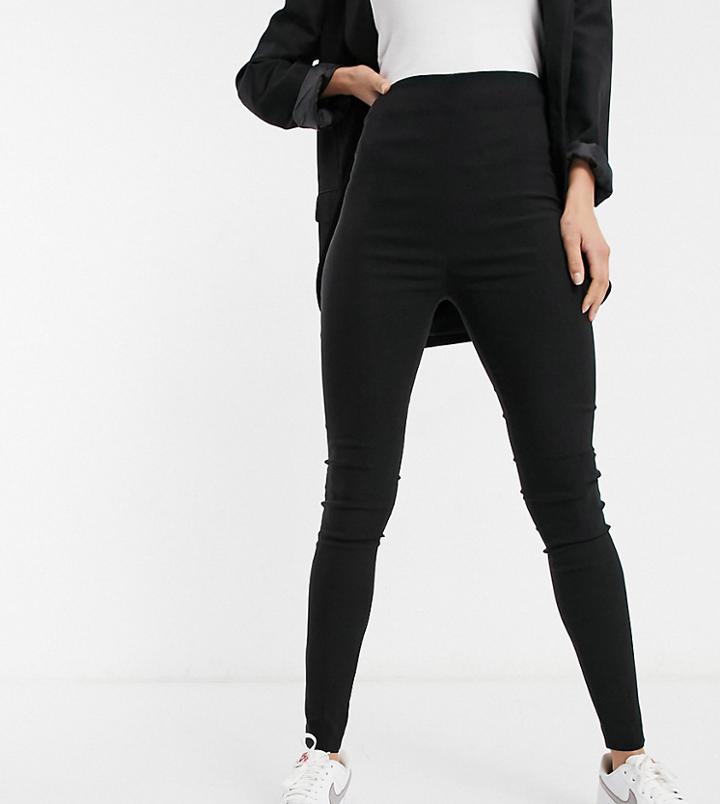 Asos Design Tall High Waist Pants In Skinny Fit In Black
