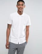 Selected Homme Jersey Polo Shirt In Waffle - White