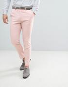 Moss London Wedding Skinny Suit Pants In Light Pink - Pink