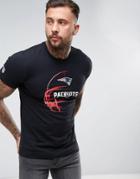 New Era Patriots T-shirt In Black With Helmet Print - Black