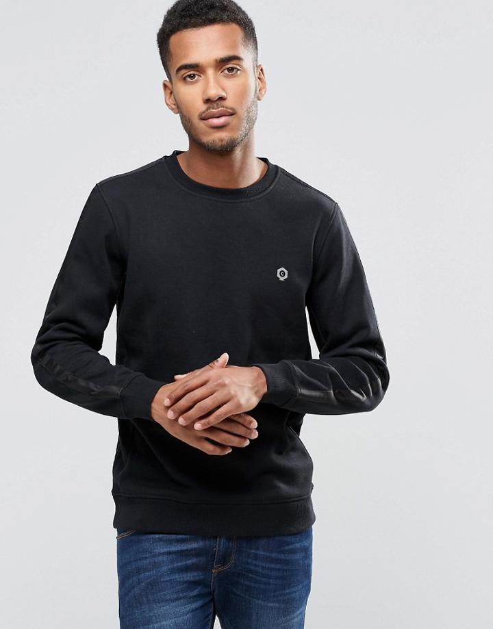 Jack & Jones Sweat With Striped Sleeve - Black