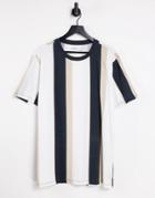 Bershka T-shirt With Vertical Stripe-neutral