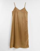 Vila Cami Midi Dress In Camel-brown