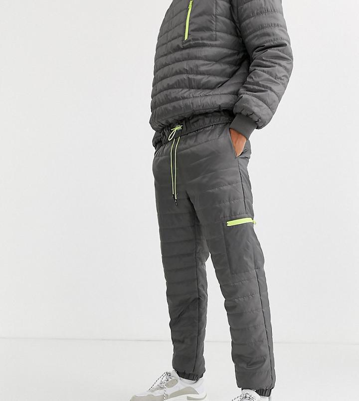 Collusion Quilted Jogger In Gray