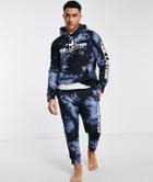 Hollister 2 Pack Logo Acid Wash Hoodie And Sweatpants Set In Navy Wash