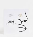 Asos Design Sterling Silver Double Hoop Nose Ring In 14k Gold Plate