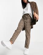 Urban Threads Tailored Pants In Brown Plaid - Part Of A Set