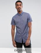 Noak Slim Short Sleeve Shirt - Navy