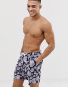 Abercrombie & Fitch 7 Inch Seashell Print Board Shorts In Navy
