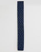 Asos Knitted Tie With Speckles In Navy - Navy