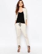 Sisley Pants With Tie Waist In Cream - Cream