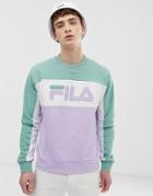 Fila Brock Panel Logo Sweatshirt In Lilac - Purple