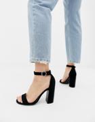 New Look Barely There Heeled Sandal In Black - Black