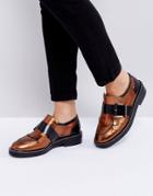 Asos Master Piece Premium Leather Flat Shoes - Copper