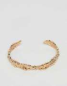 Asos Design Leaf Vine Cuff Bracelet - Gold