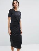 Selected Femme Jersey Twist Dress - Black