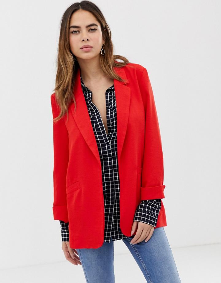 Oasis Edge To Edge Blazer - Red