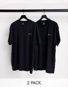 Threadbare Lounge 2 Pack Script Logo T Shirt In Black