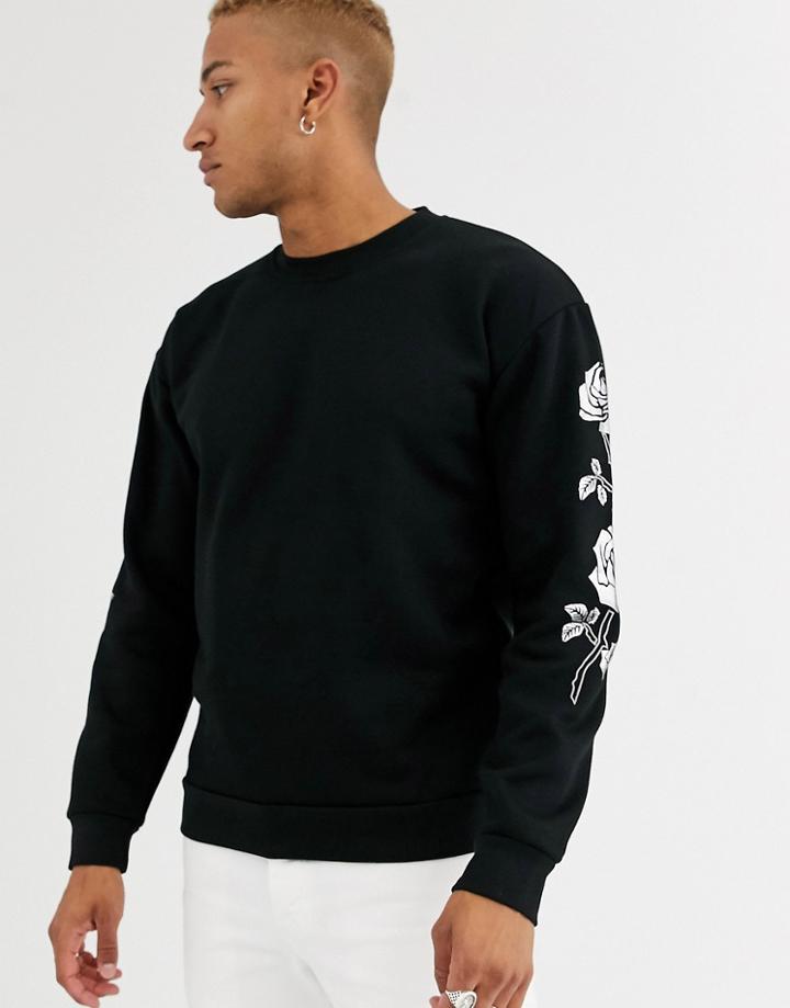 Bolongaro Trevor Embroidery Sleeve Sweat-black