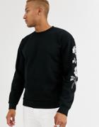 Bolongaro Trevor Embroidery Sleeve Sweat-black