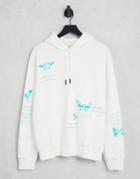 Adidas Originals Adventure Hoodie In White With Butterfly Print
