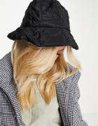 Glamorous Padded Quilted Bucket Hat In Black