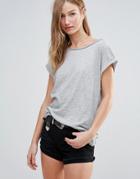 Vila Roll Sleeve T-shirt - Black