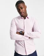 French Connection Skinny Fit Stretch Poplin Shirt In Light Pink