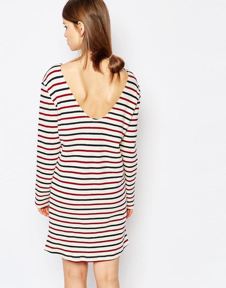 Samsoe & Samsoe Damas Jersey Dress In Stripe - Multi