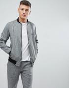 Boohooman Skinny Fit Bomber In Gray Marl - Gray