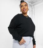 Asos Design Curve Ultimate Cotton Sweatshirt In Black - Black