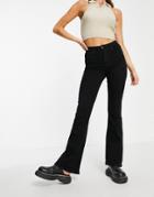 Topshop Jamie Flare Recycled Cotton Blend Jeans In Pure Black