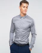 Asos Skinny Oxford Shirt In Gray - Gray